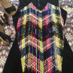 Geo print form fitting dress
